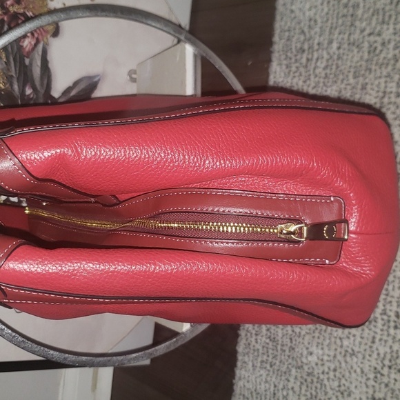 COACH Kristy Pebbled Leather Red 🍎 - Picture 6 of 15